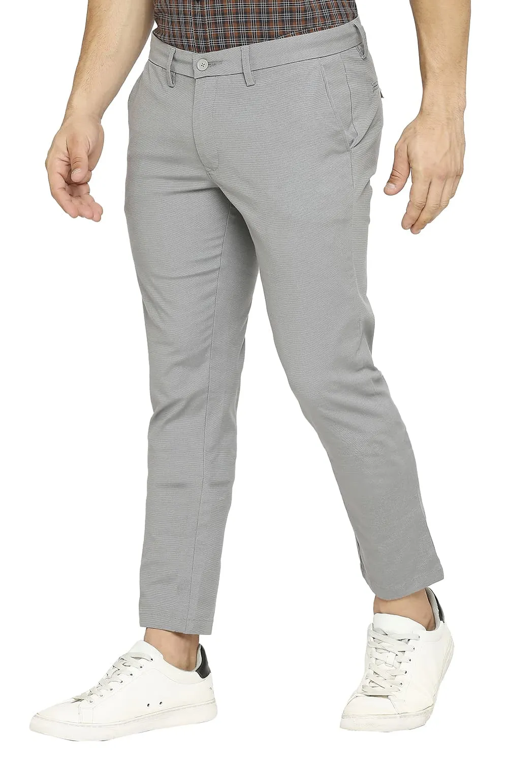 Tapered Fit Cotton Ployester Stretch Dobby Trousers