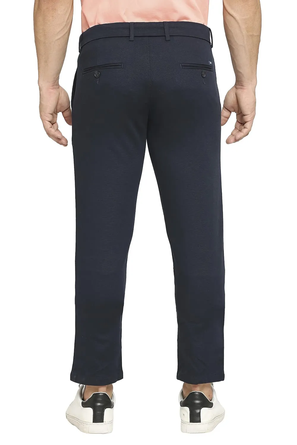 Tapered Fit Cotton Tencel Stretch Dobby Trousers