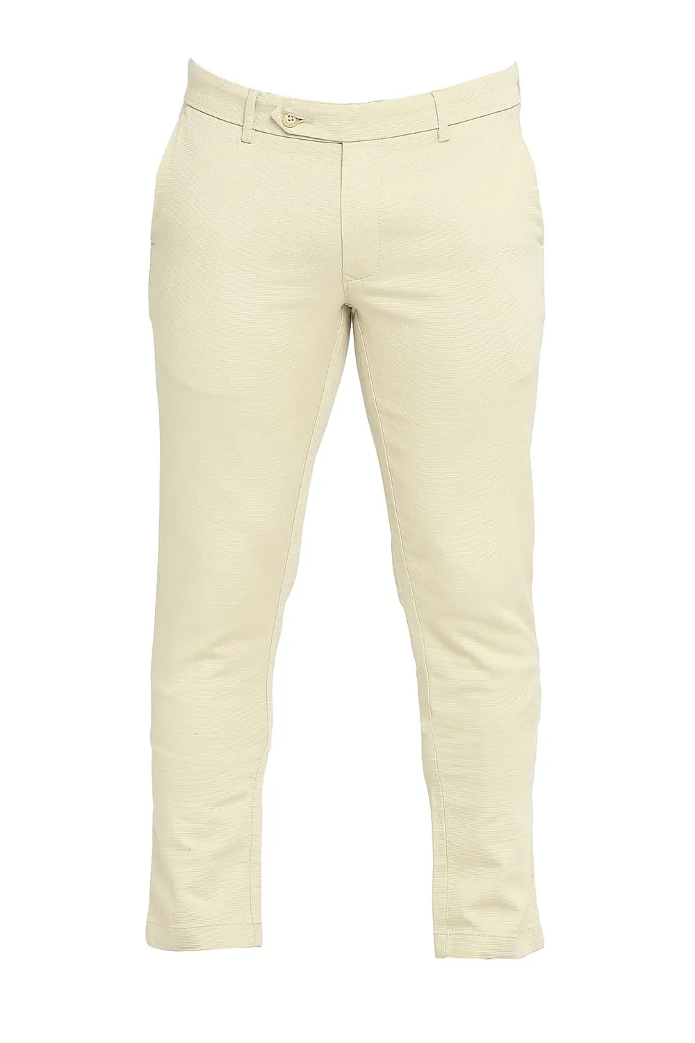 Tapered Fit Cotton Tencel Stretch Dobby Trousers