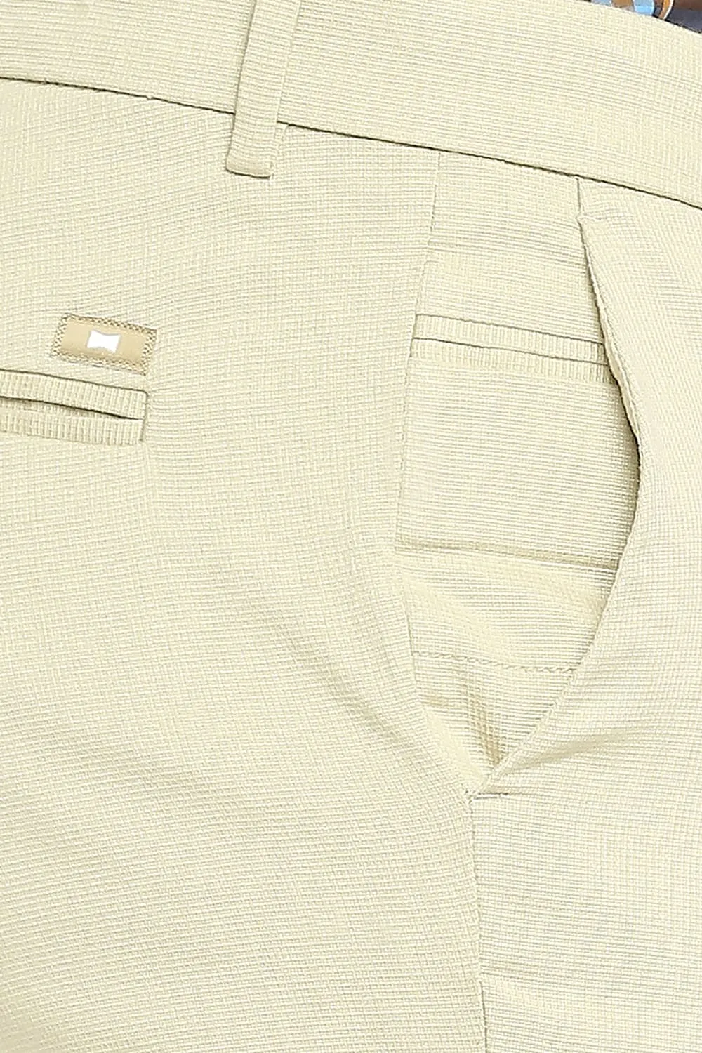 Tapered Fit Cotton Tencel Stretch Dobby Trousers