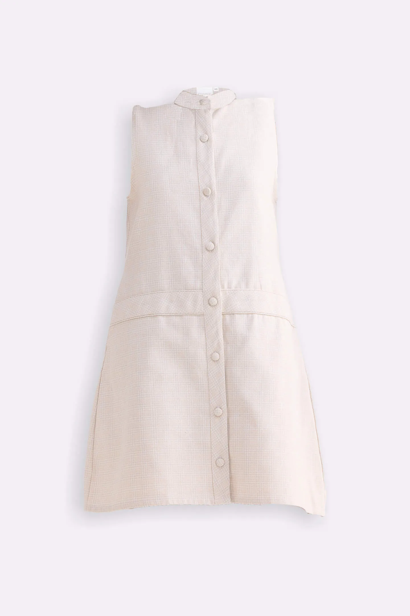 The Cotton Tweed Shift Dress in Cream