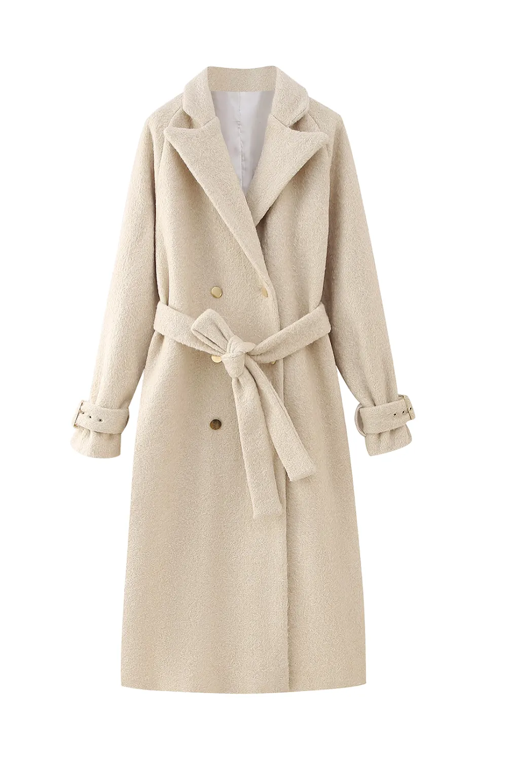 'Tiffany' Waist-Belt Long Wool Coat