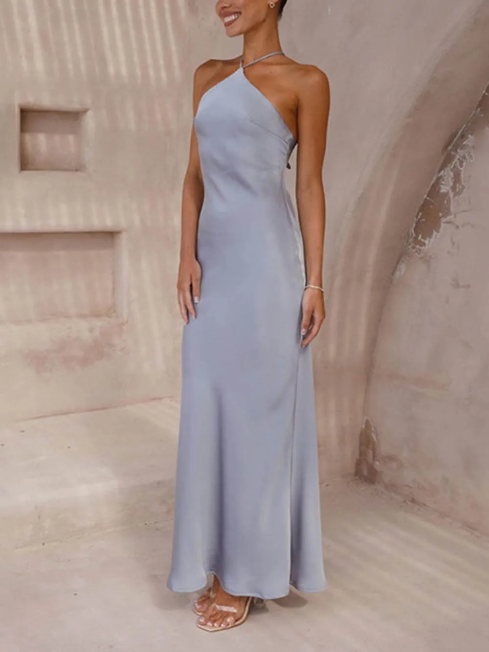 Unique Neckless Backless Maxi Dresses