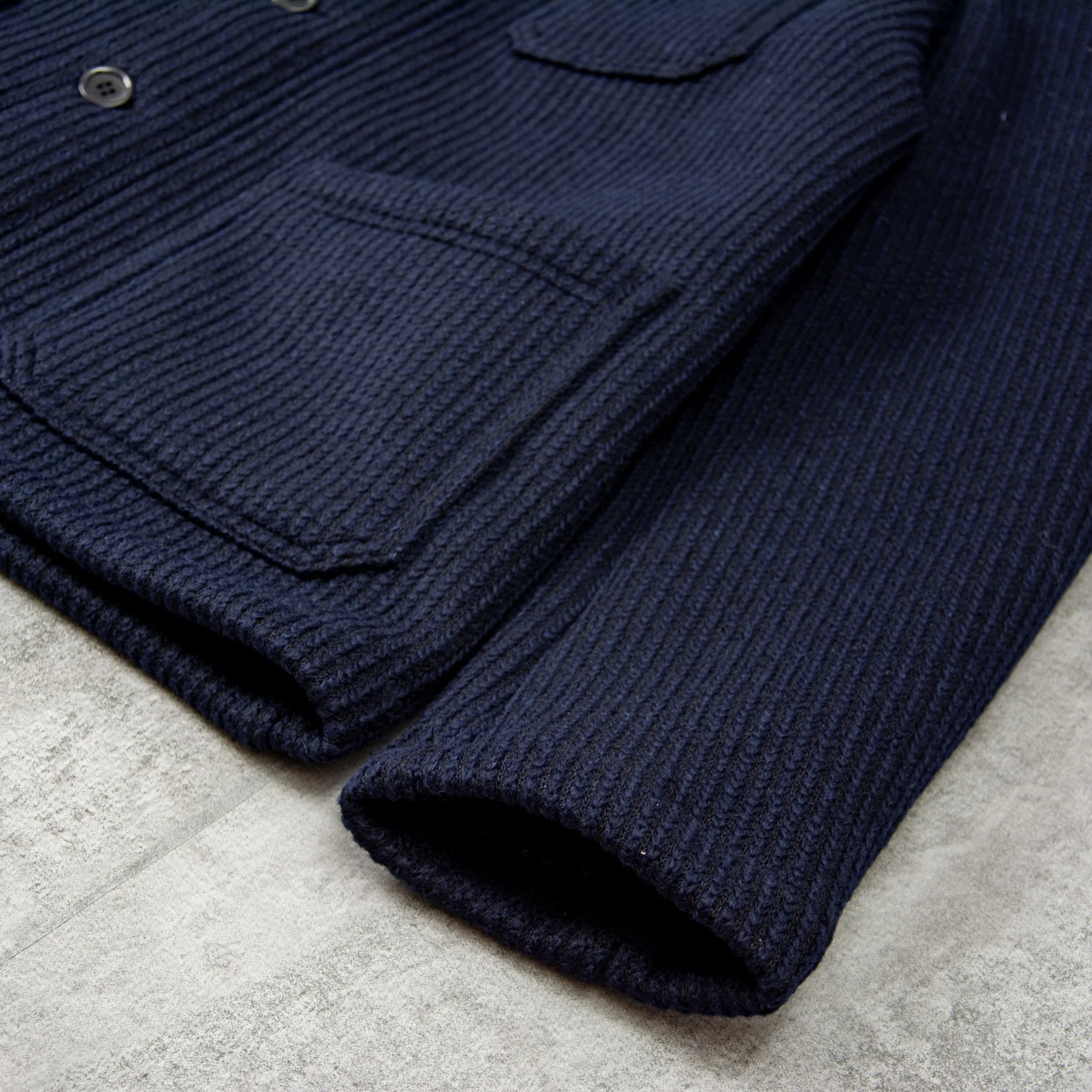 Vetra Knitted Wool Jacket - Navy